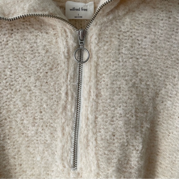 ❌sold ❌Aritzia Wilfred Free Gwyneth Sweater Cropped qtr-zip knit merino sweater - Picture 6 of 11